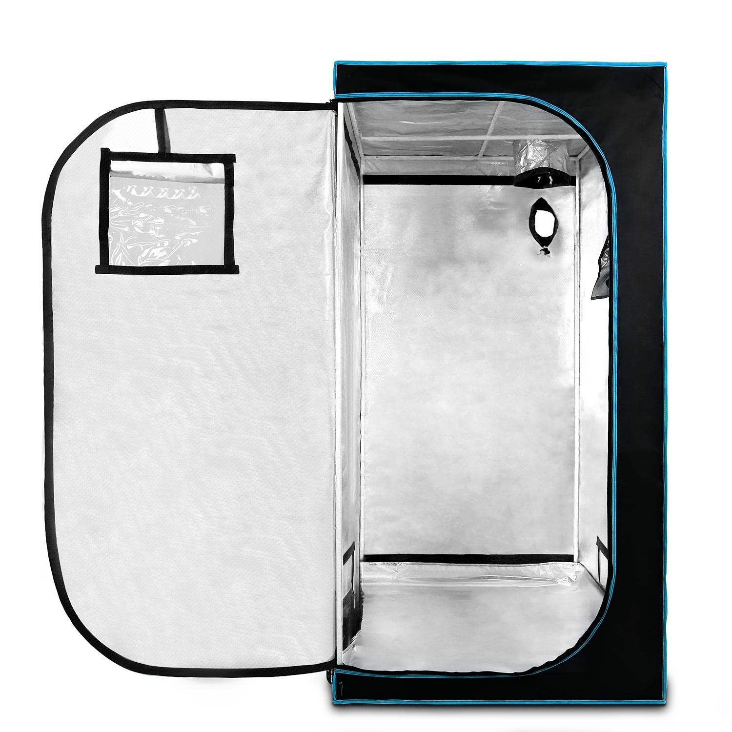 Image of Edition 1680d Oxford Cloth Grow Tent 75×75×180cm, Wear-resistant, With Observation Window And Removable Tray, For Indoor Succulent And Flower Seedling Plant Growth Shade Tent
