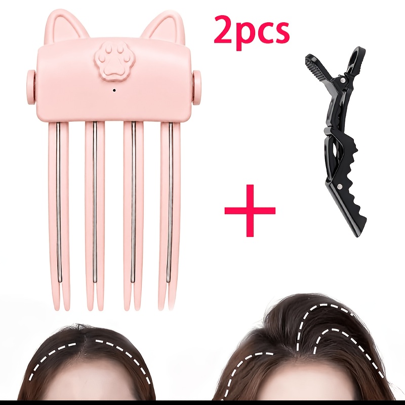 Heated Clip, Lifting Styler Booster (pink) | 2-temperature Control Hair Volume Tool For Fine & Thick Hair, Portable Type-c Rechargeable Styling Clip For Women