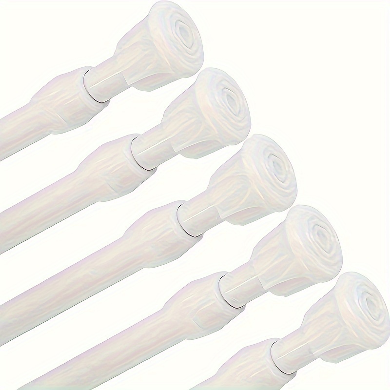 TEMU 5pcs Curtain Rods No Drilling, 17.5 To 28 Inch (.) Spring Tension Rods For Windows, Small Curtain Rods, Tension Curtain Rod, Adjustable Curtain Rod, Window Tension Rod, White