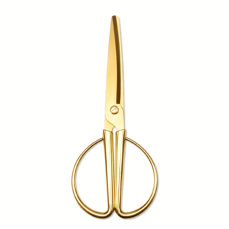 Durable Alloy Scissors, Stainless Steel Household Sewing Line Scissors, Handmade, Needle, Paper And Other Scissors, Golden And Silvery