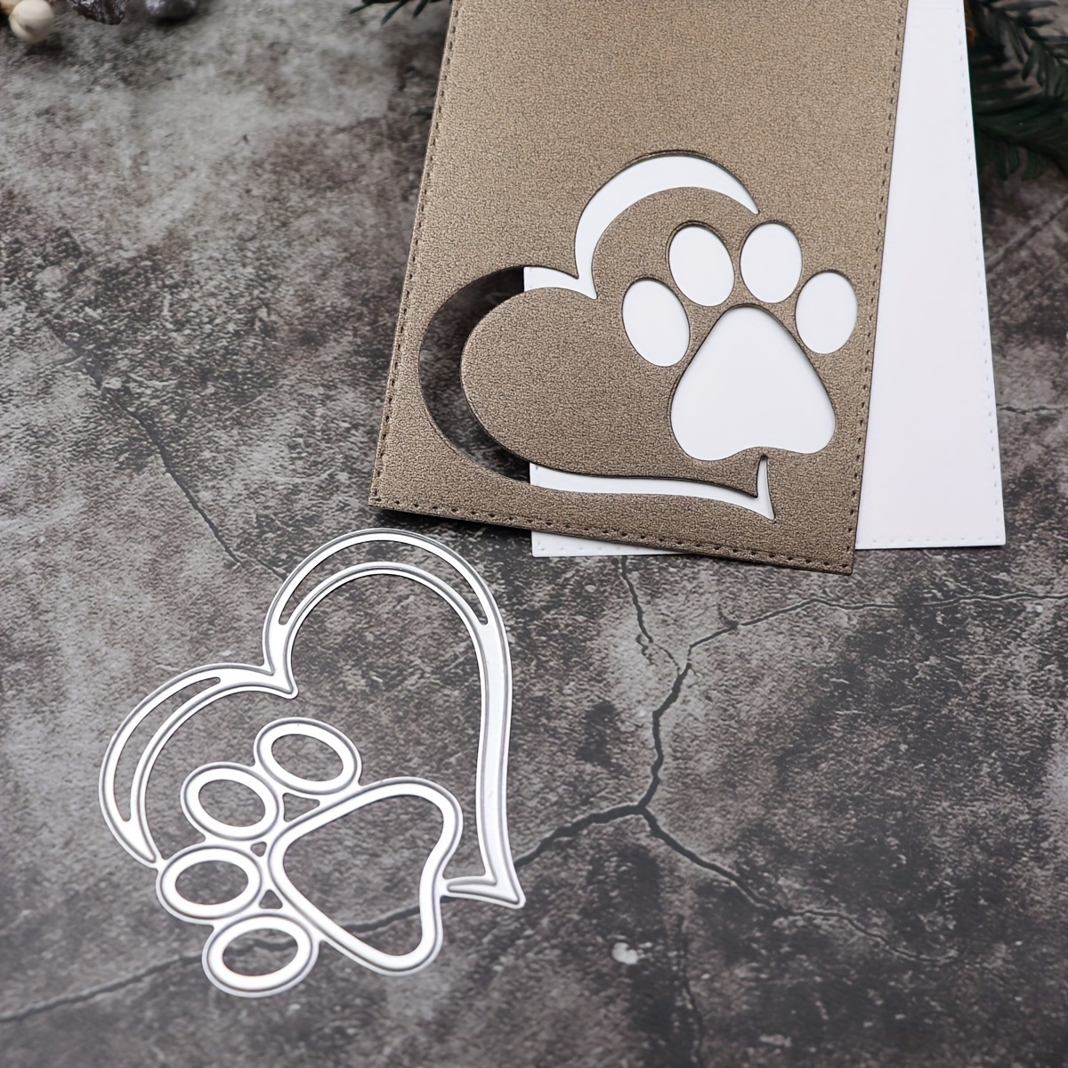 

Cute Dog Paw Print Cutting Die Love Cutting Template Diy Cutting Die Greeting Card Making Tool