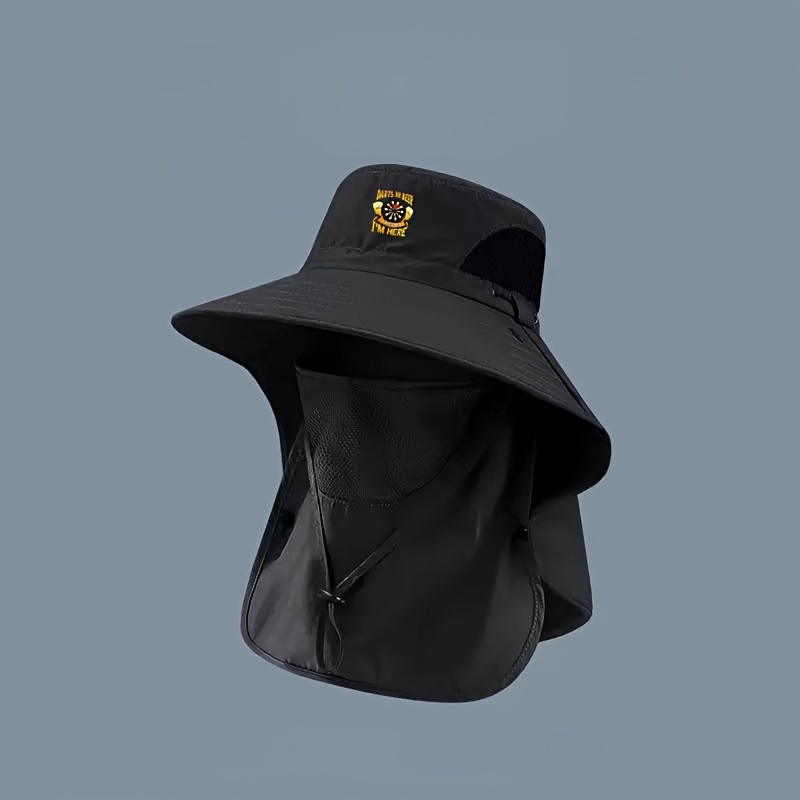 Men's Fishing Hat with American Retro Colorblock Design, Adjustable