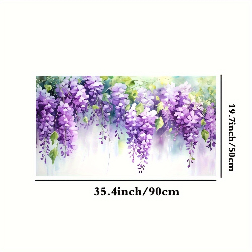 TEMU 1 Roll Stained Glass Window Film, Hanging Wisteria Static Cling Decorative Window Film Window Tinting Pvc Frosted Electrostatic Film For Home,