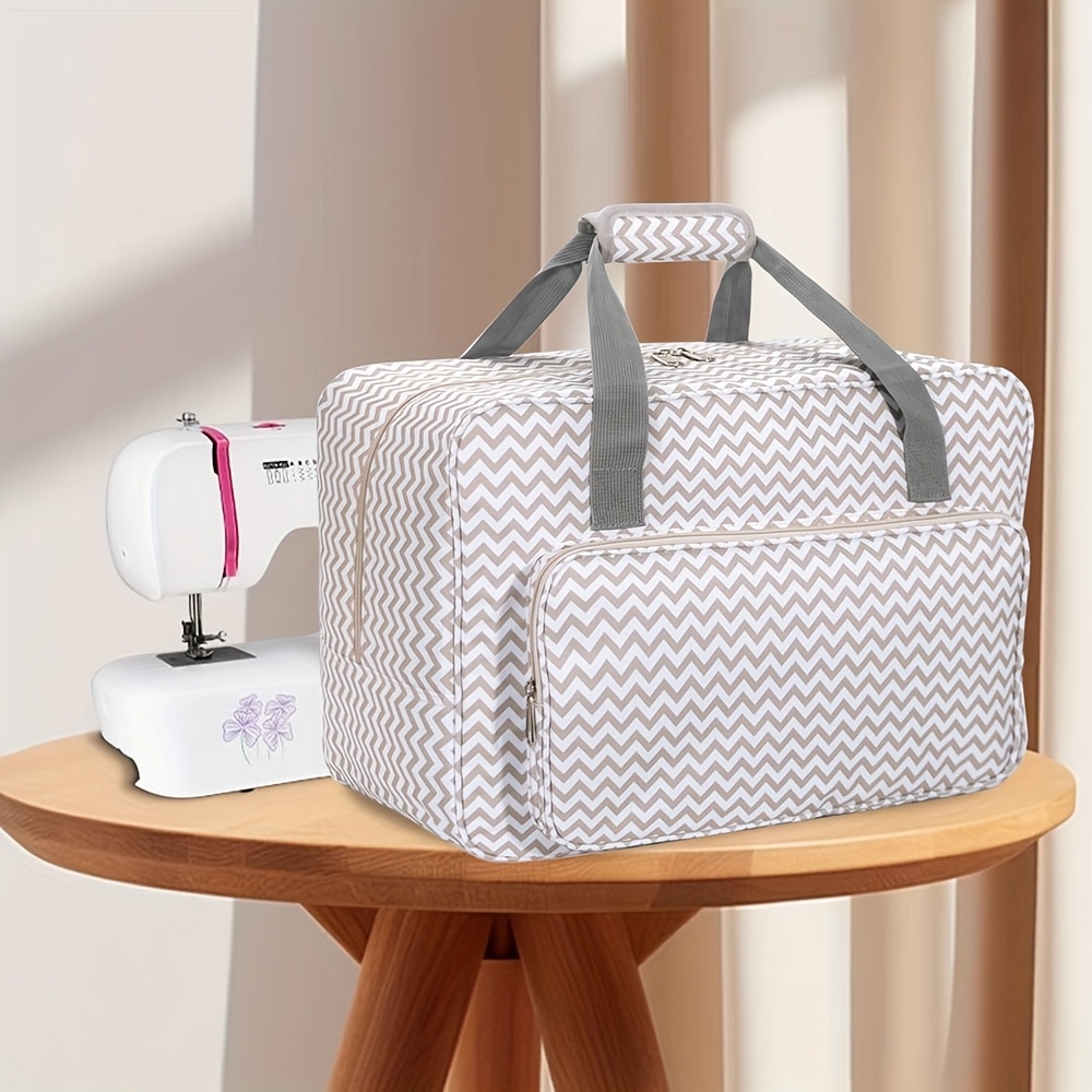 Overlock-Nähmaschinen-Abdeckung Mit Aufbewahrungstaschen - Grau, 31.5x29x28.5 Cm