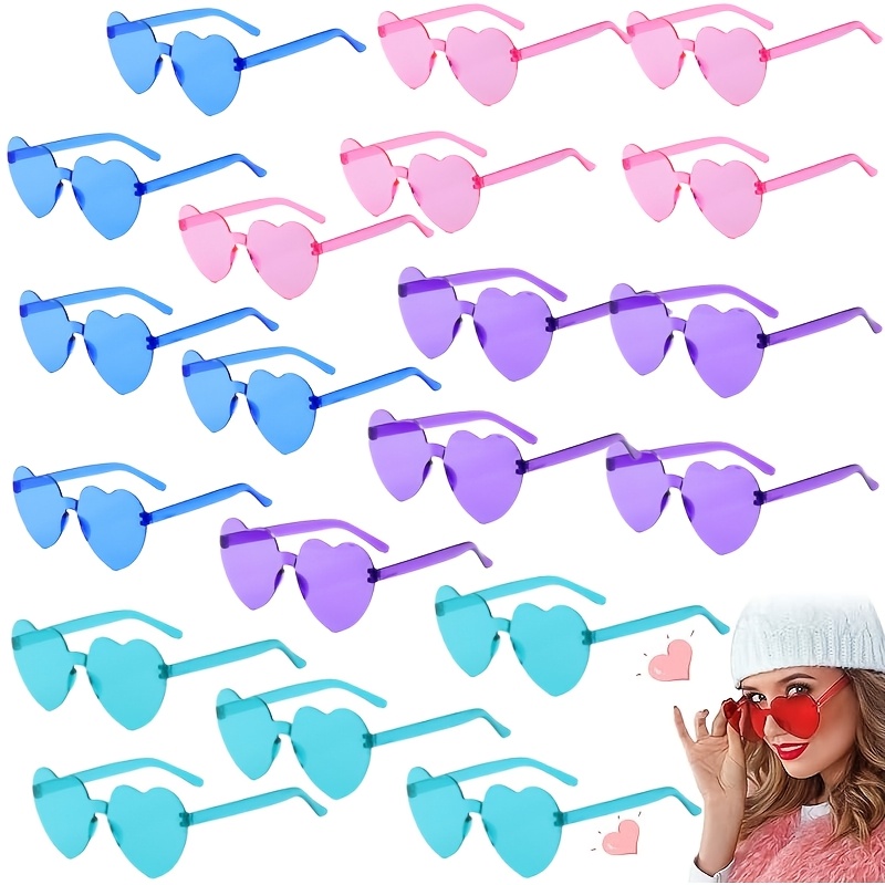 

20pcs Candy-colored Love Heart Glasses - Summer Parties, Weddings, Beach Events & Music Festivals