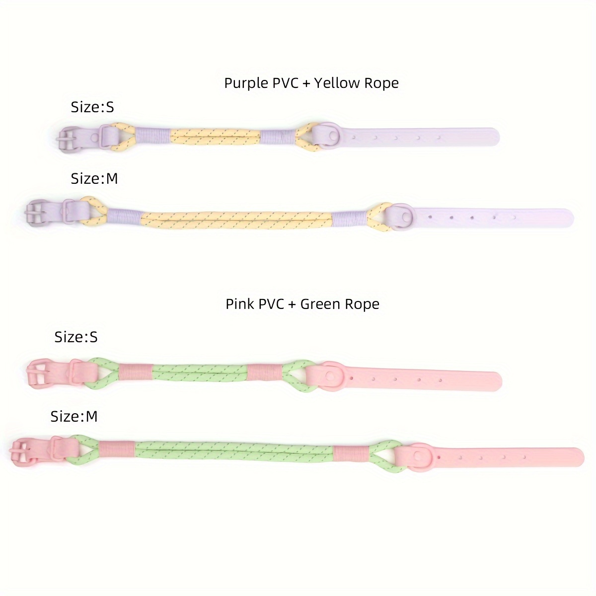 Reflective PVC Round Rope Dog Collar with Traction Hook