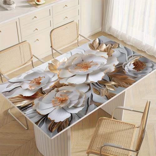 1pc elegant 3d floral silicone table mat with rubber base absorbent non slip heat resistant for dining table coffee table suitable for room kitchen restaurant office multi scene home decoration use