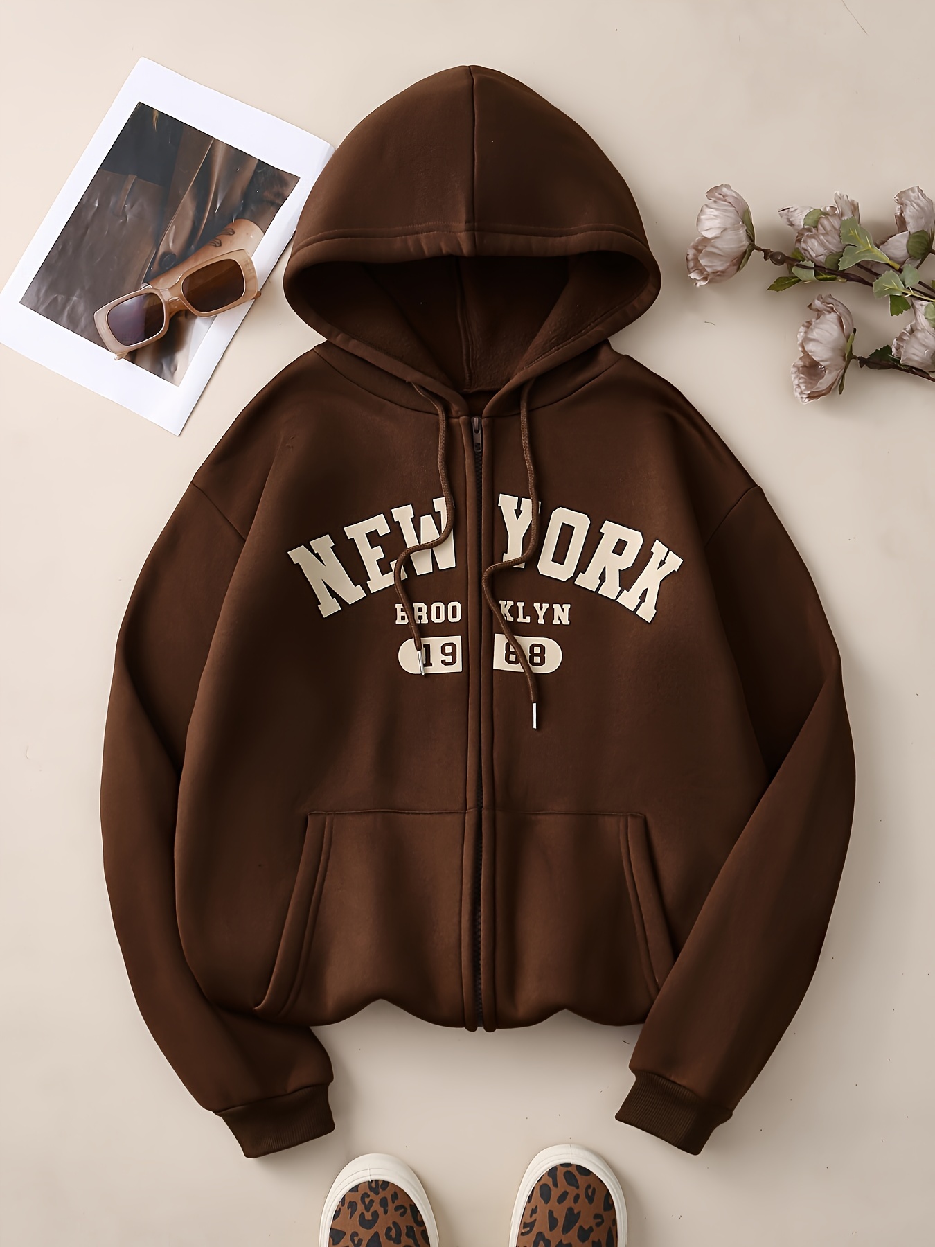 Men's Clothing Shein Zip Up Drawstring Hoodie Shein Mens