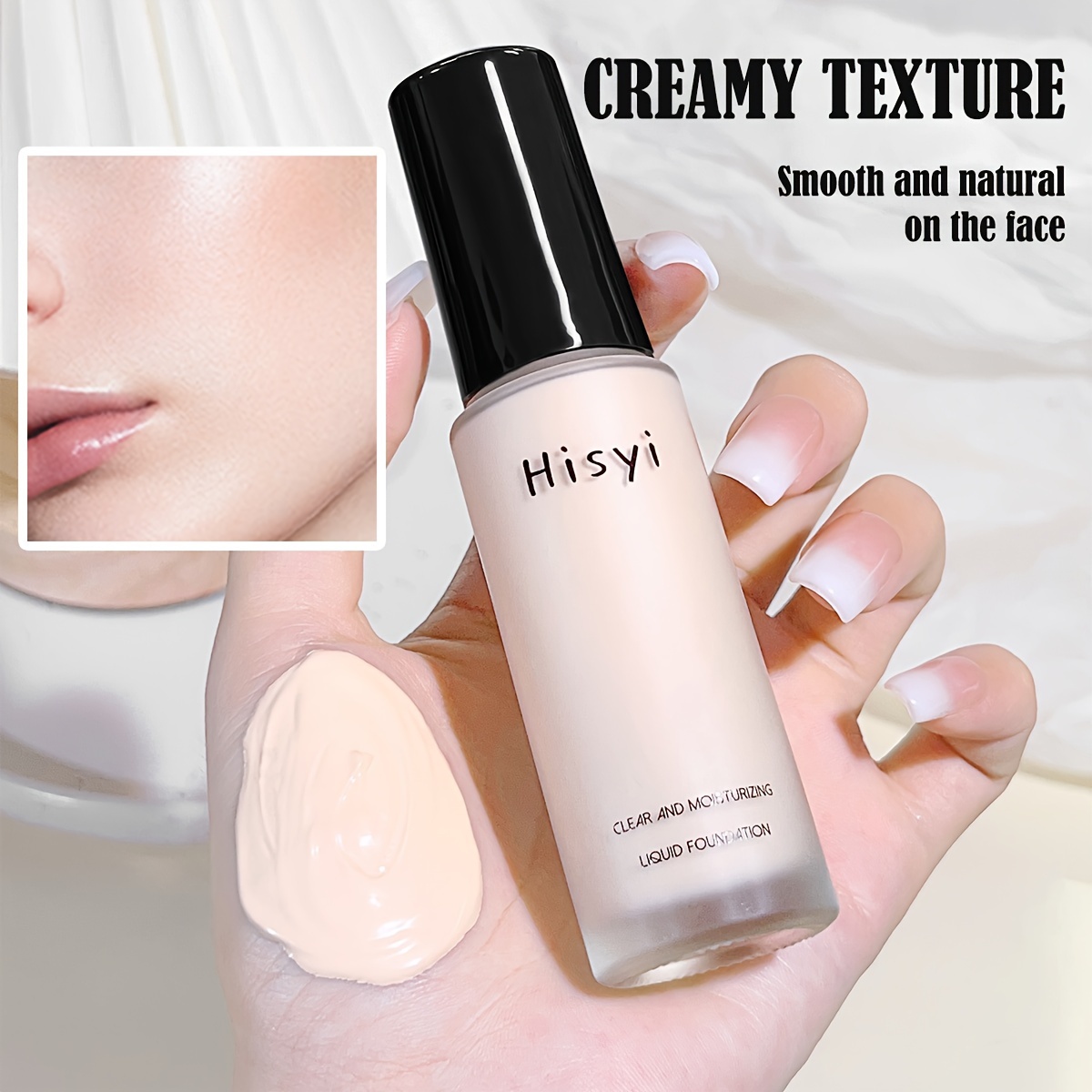 hiysiy lightweight liquid foundation cream   full coverage concealer for   skin tone smooth     for medium skin types in brown light brown   daily use Product details 8