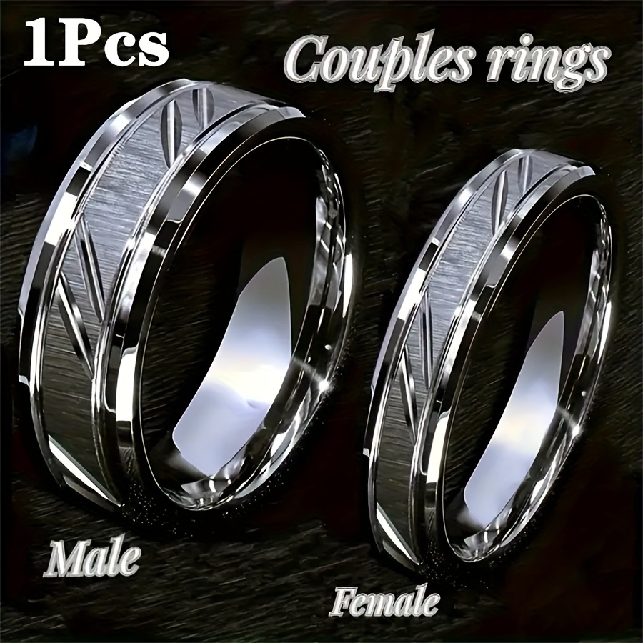 

1pc 6/ 8mm Titanium Steel Couple - , , - For Proposals, Engagements, Weddings, Engagement ,