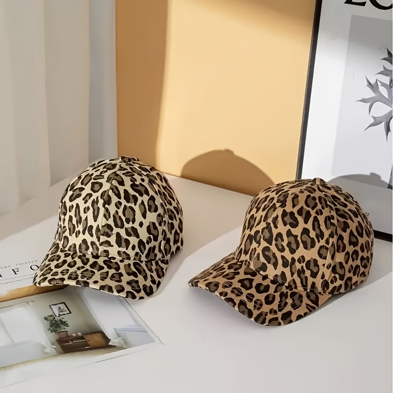 Beige Boss Cap With Beads TFJ Beige Leopard Print Baseball  display picture 3