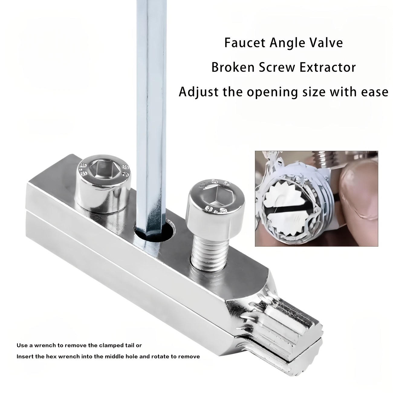 Juego de 3 piezas de 6.35*1.3 cm, kit de herramientas ajustables de metal para romper y extraer tuberías, extractor rápido de pernos rotos de grifo, extractor universal de tuercas de 4 y 6 puntos, herramienta ideal para desmontaje