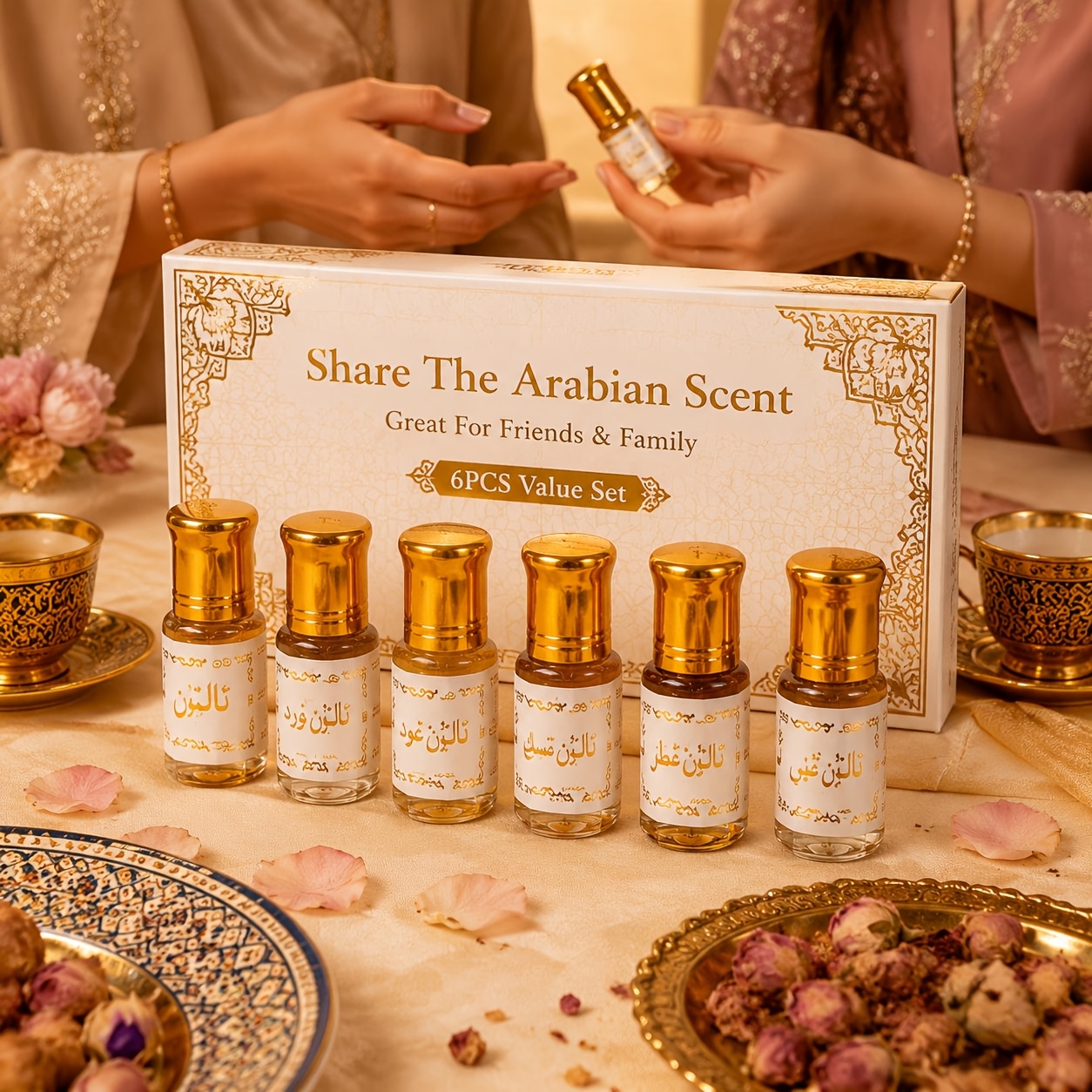 TEMU 3/6pcs Set Of Arab Perfume Rollerball Kit, Unisex Long-lasting Fragrance-free Alcohol Scented Oil, Travel-friendly Mini Rollerball Perfume,