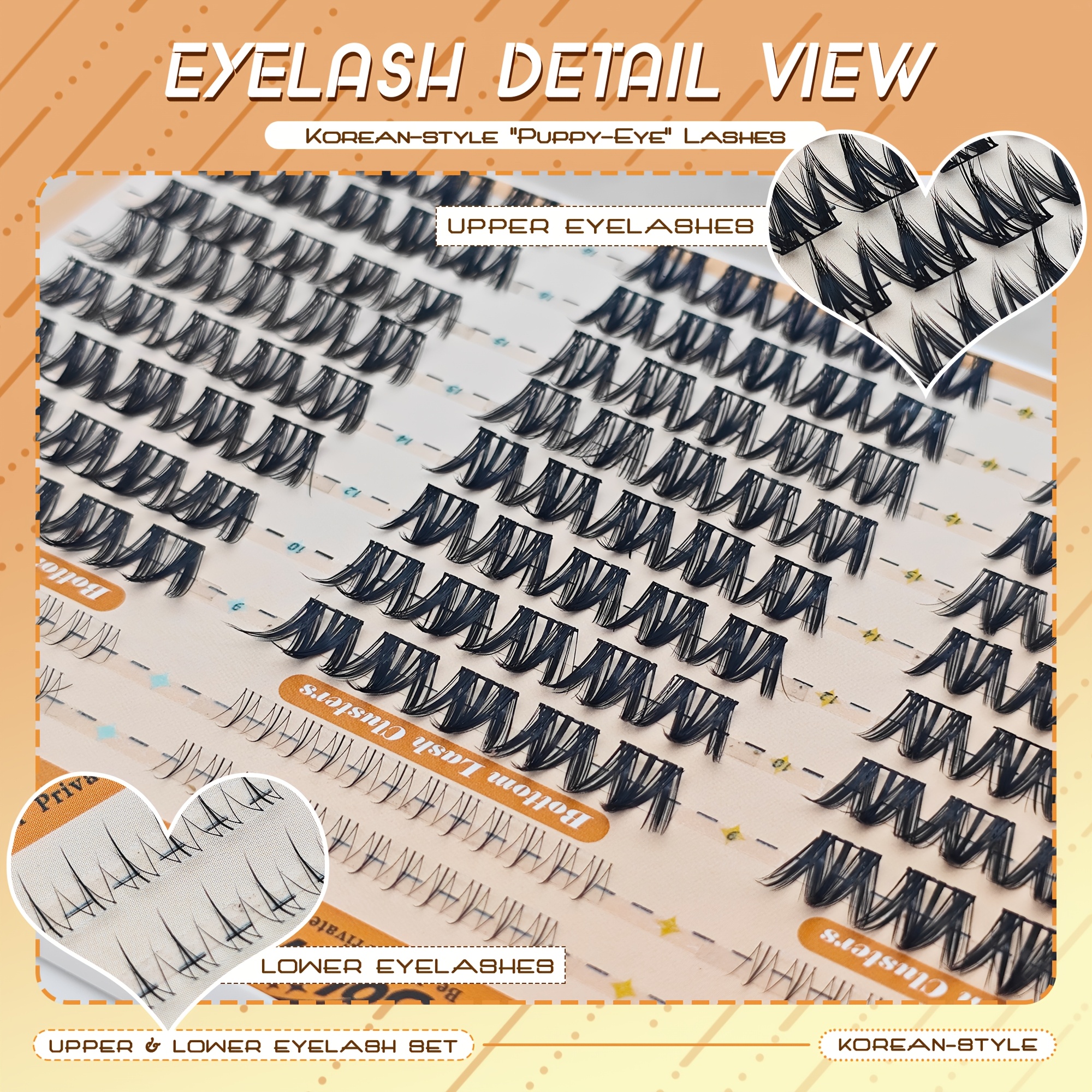 156 Clusters C-Shaped Curled False Eyelashes, Anime Style