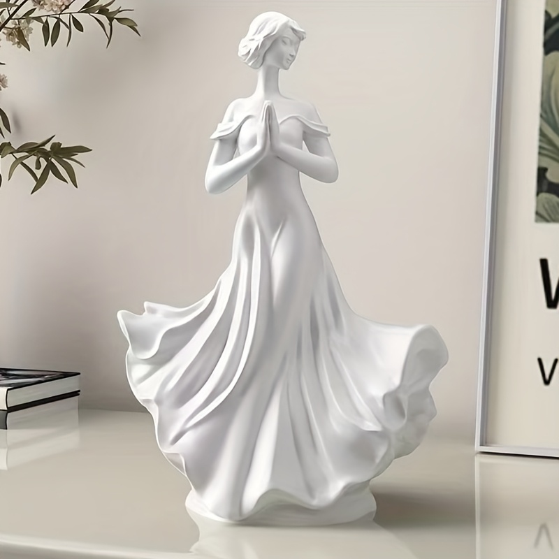 E-shop 1 Stück Elegante Resin-Figur Statue - Moderne Minimalistische Elegante Frau/Paar Figur, Romantische Deko für Wohnzimmer, Bücherregal,