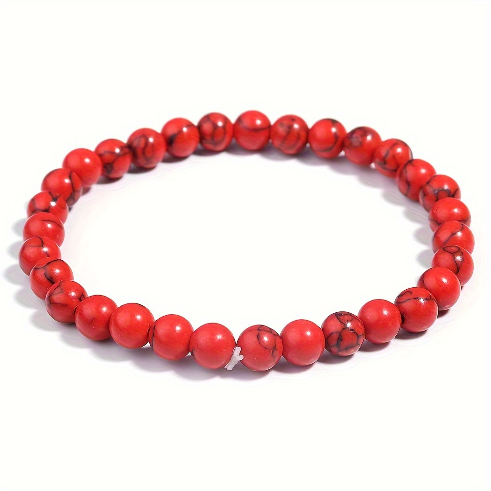 4pc Women's Natural Red Turquoise Bracelet Set