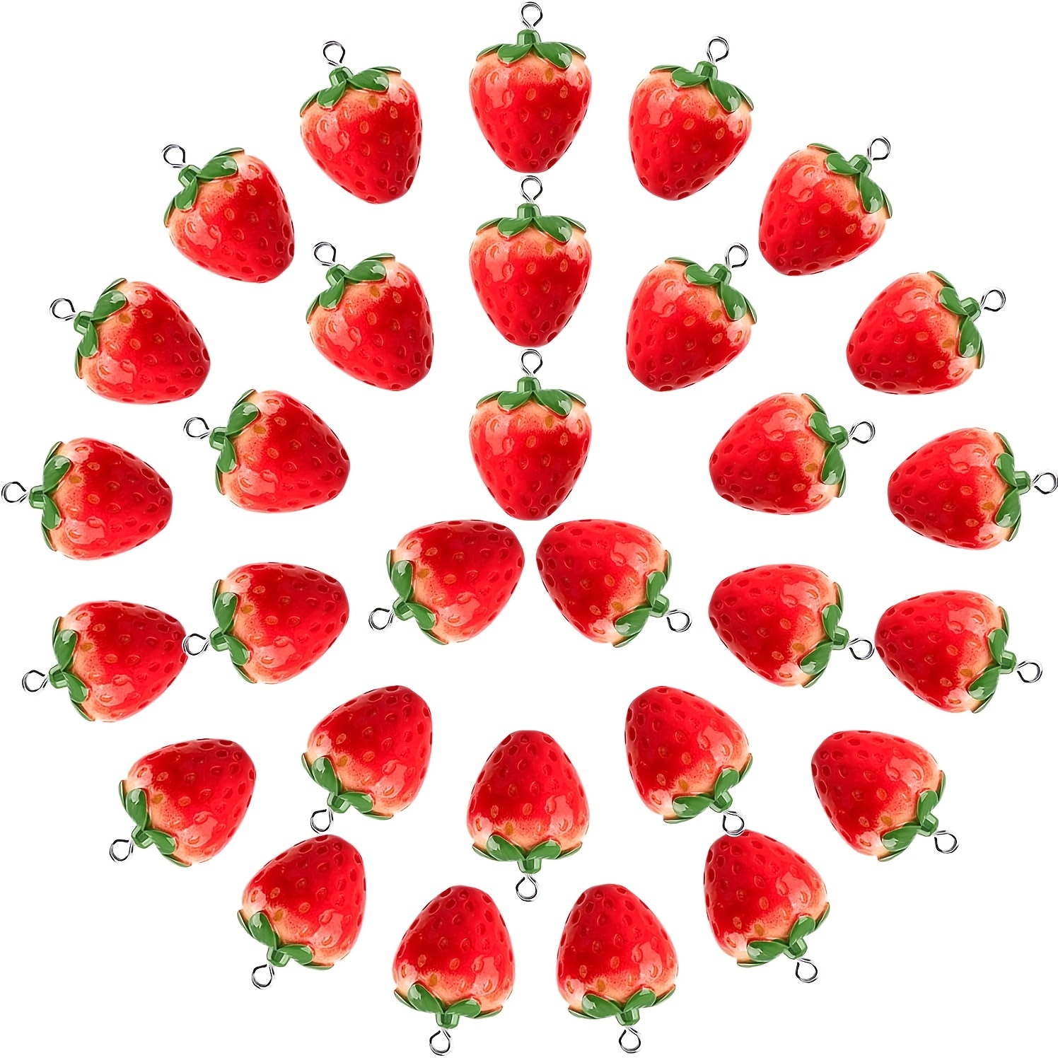 TEMU 10pcs 3d Pendants, Cute Resin Hanging Fruit Beads Diy Crafts Supplies Decorative Accessories For Jewelry Making Necklaces Earrings Bracelets