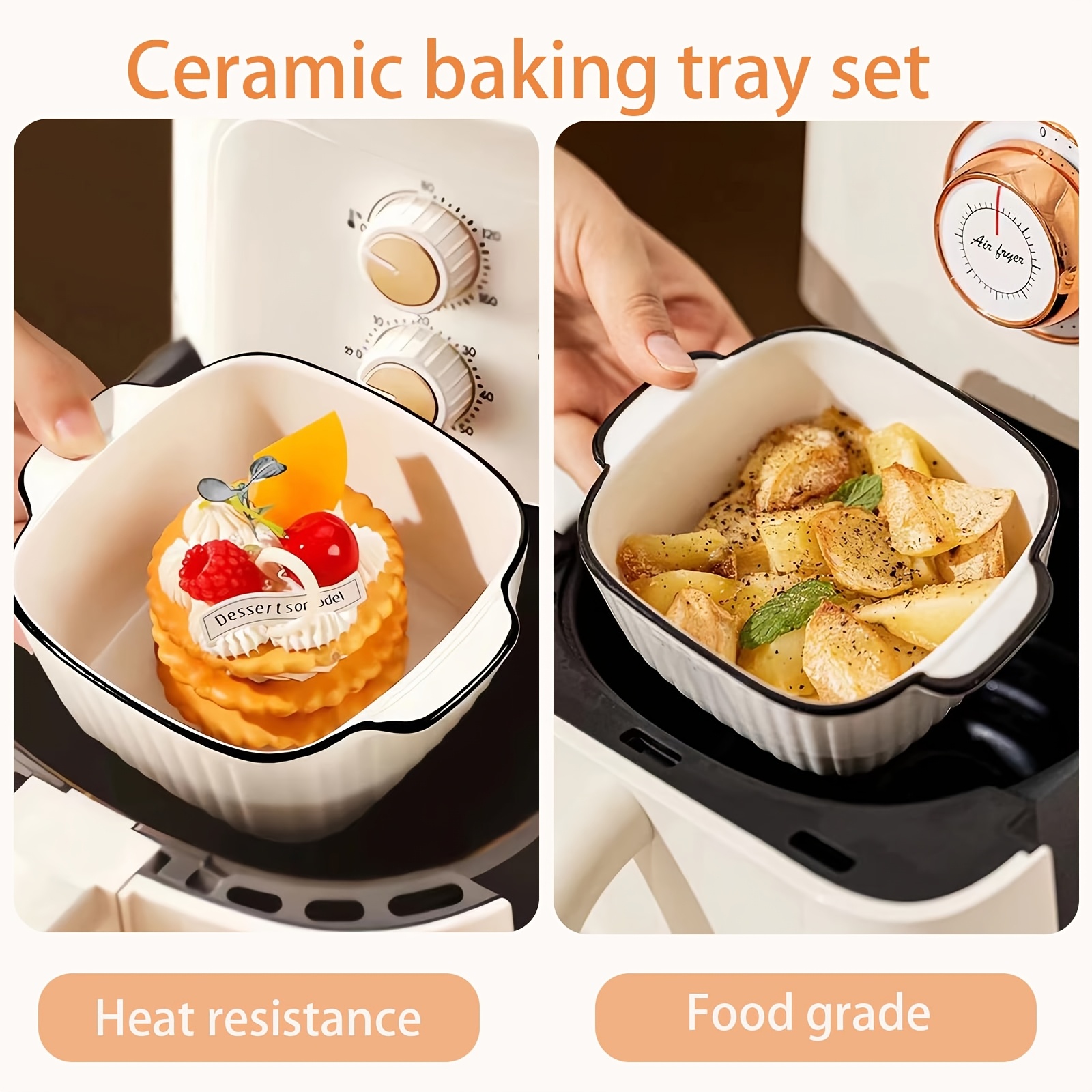 4pcs 13oz ceramic baking dishes black rimmed square baking - Temu