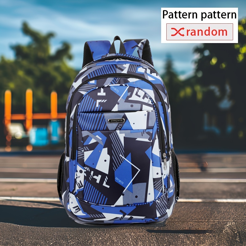 TEMU Random 1pc Backpack With Pattern, Unisex, Fits 17-inch Laptop, Adjustable Straps, Ideal For Daily , Work, And Business Travel, Casual And