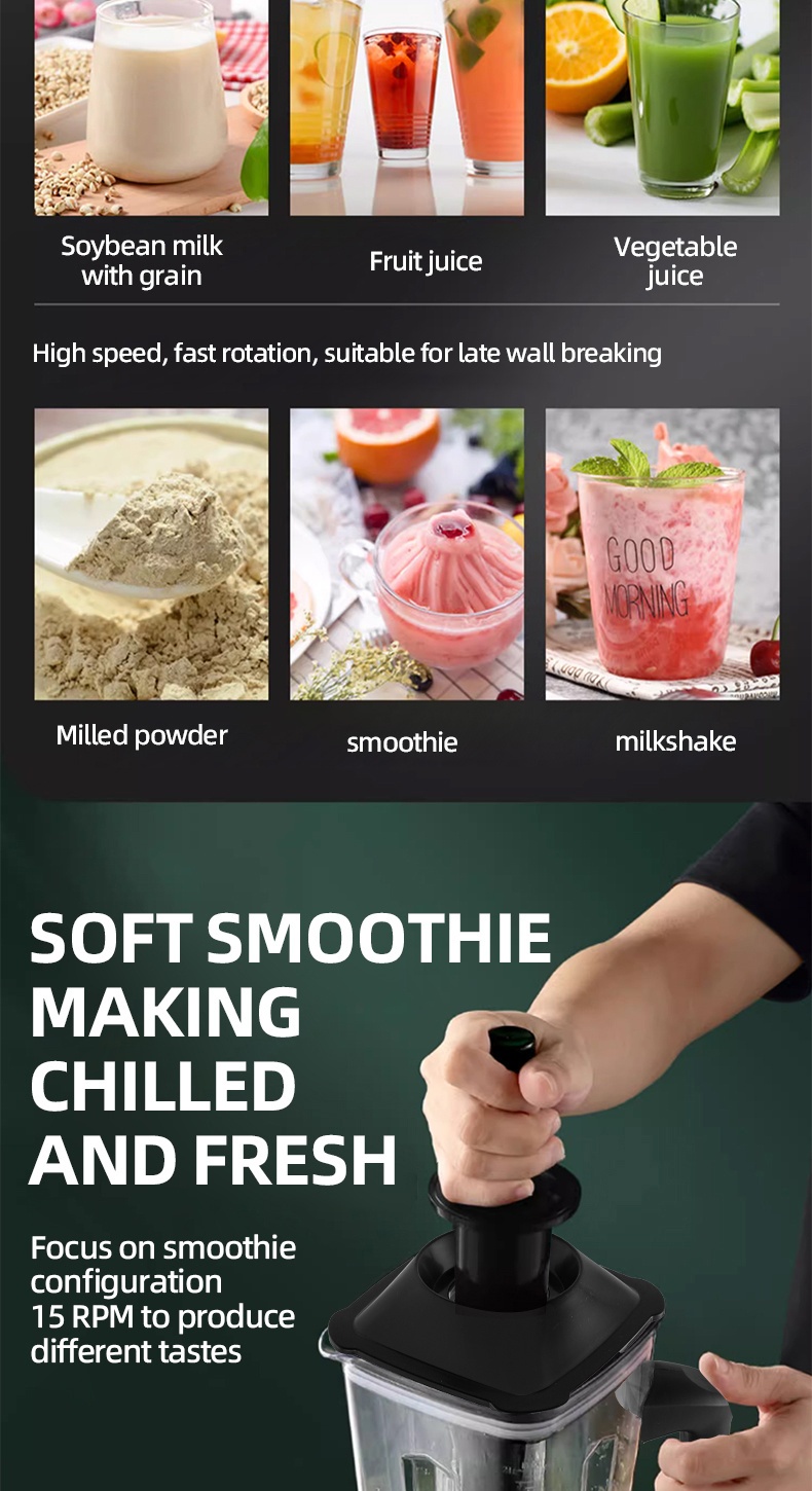SENBOWE UK Plug 2 in 1 Multifunctional Food Processor Blender, Professional Juicer, Smoothie Blender, 500W Blender And Grinder Combination, a Powerful Kitchen Appliance with a 68Oz Capacity And 2 Complimentary Containers, Ideal for Ice, Grinding