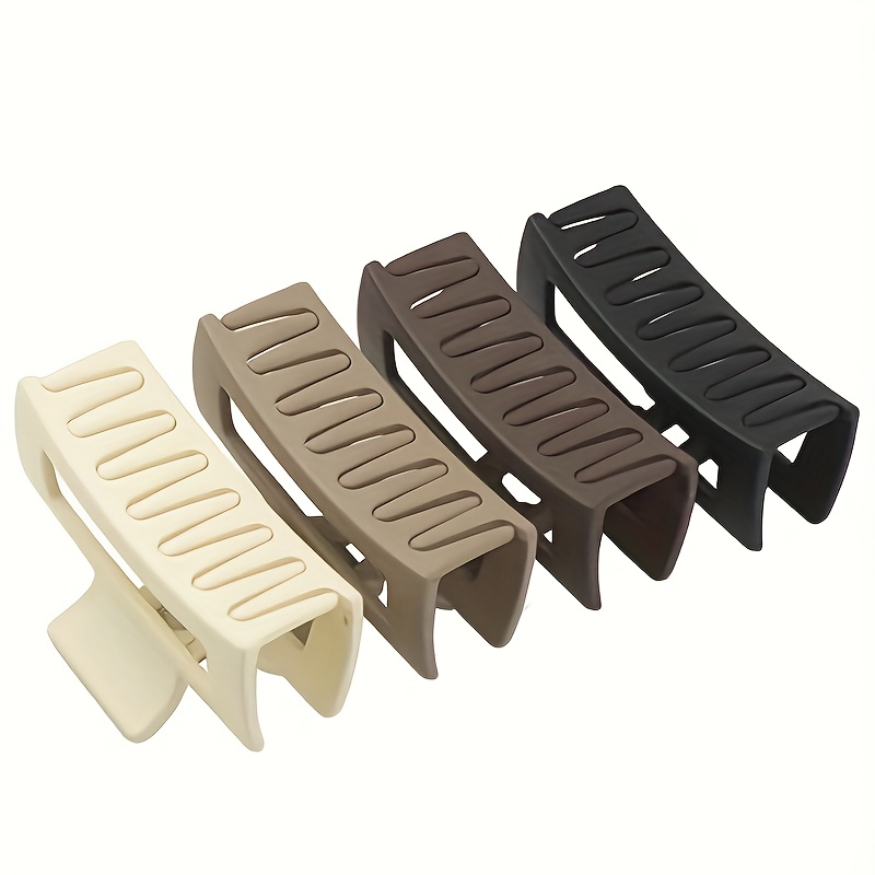 4pcs Women Rectangle Hair Clips Non Slip Claw Clips For Thin And Thick Hair, Clips With Hair Additions