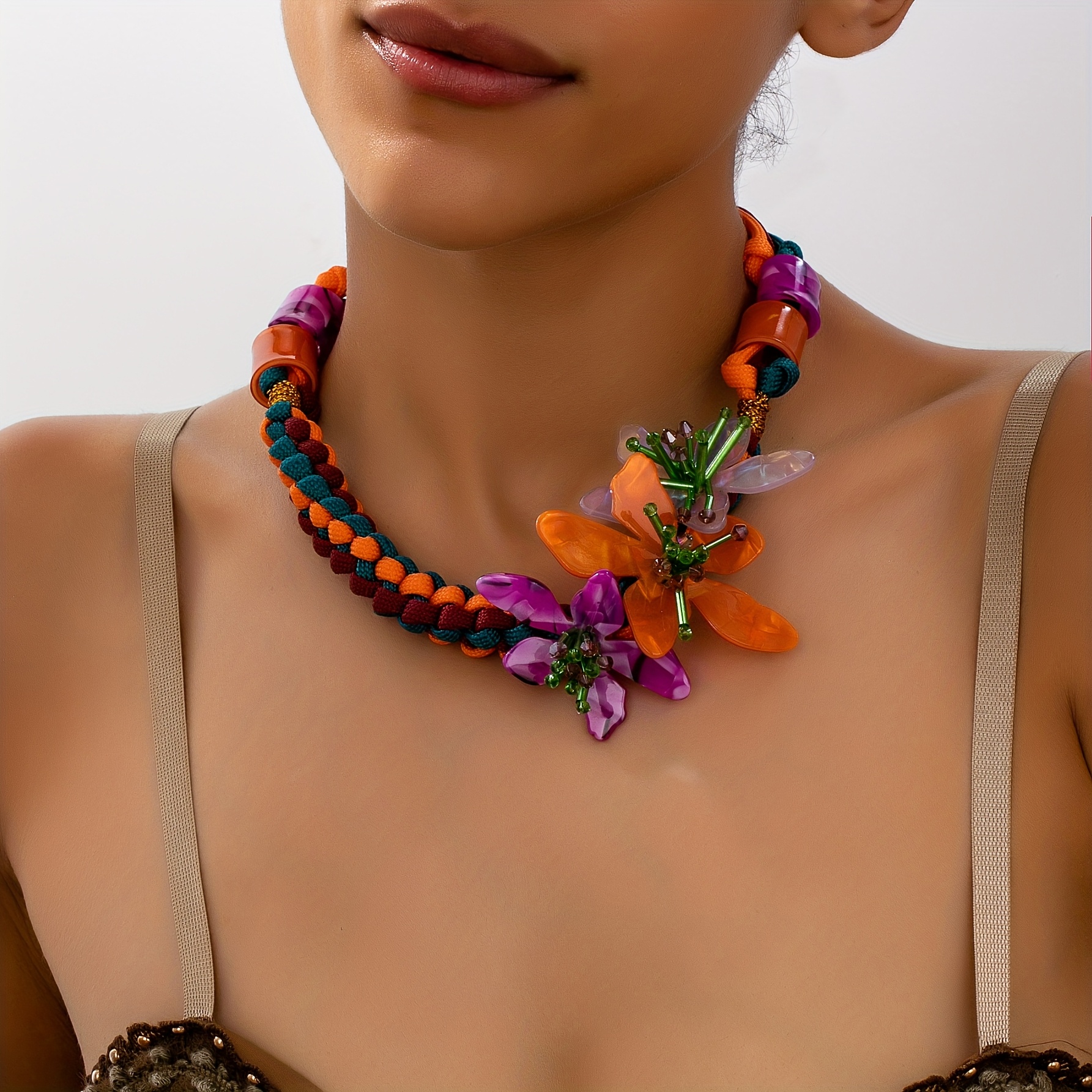 Image of 1pc Bohemian Style Multicolor Irregular Elegant Fashion Women's Neck Chain, Suitable For Daily Vacation Gifting Mother's Day Gift For Mom