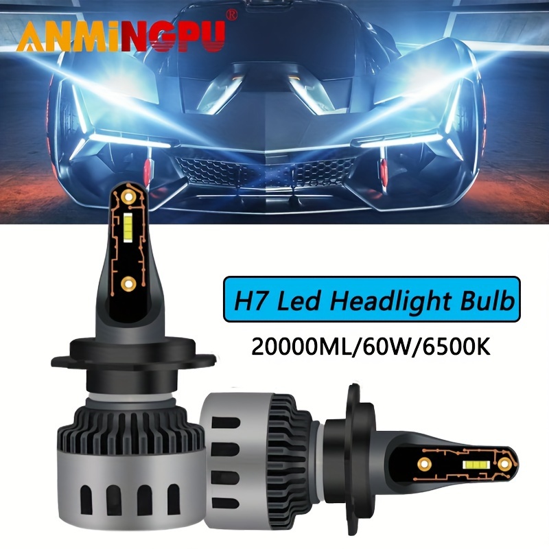 2x Car Led Fog Lights H1 6000k Ultra Bright White 6000lm Drl Led Headlight  Bulb Kit High Beam Light Kit