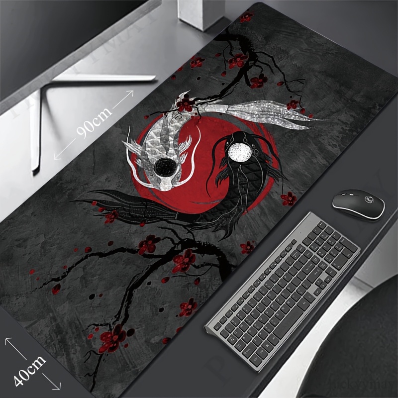 TEMU Fish 40x90cm Xxl Lock Edge Mousepad Large Gaming Desk Mat Keyboard Mats Mouse Mat Desk Pad For Gift Mouse Pad