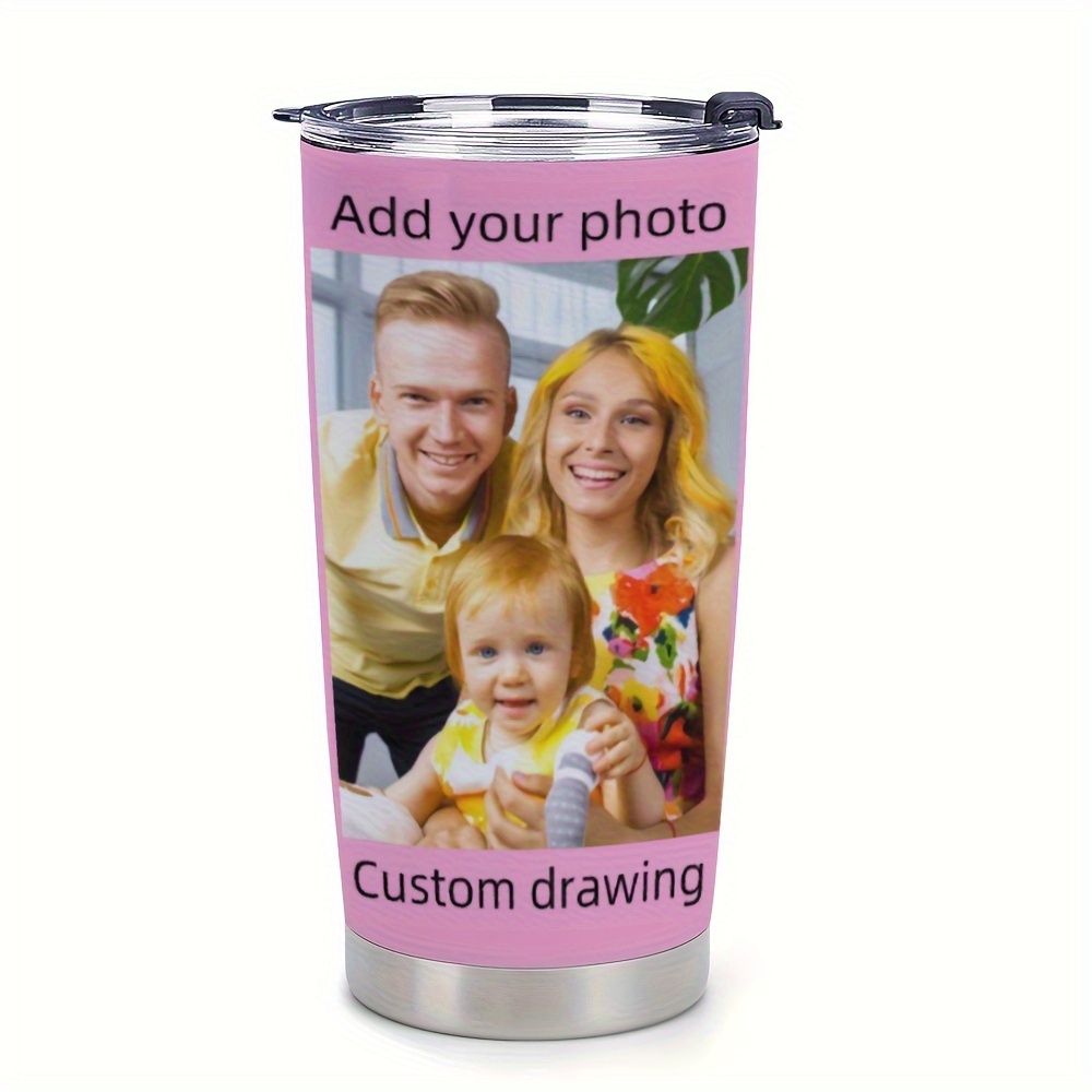 

(custom Products) Personalized Coffee Mug Custom Pictures, Custom Photos 1pc 20oz Stainless Steel With Lid And Vacuum Insulated Glass, Personalized Coffee Travel Mug With Lid