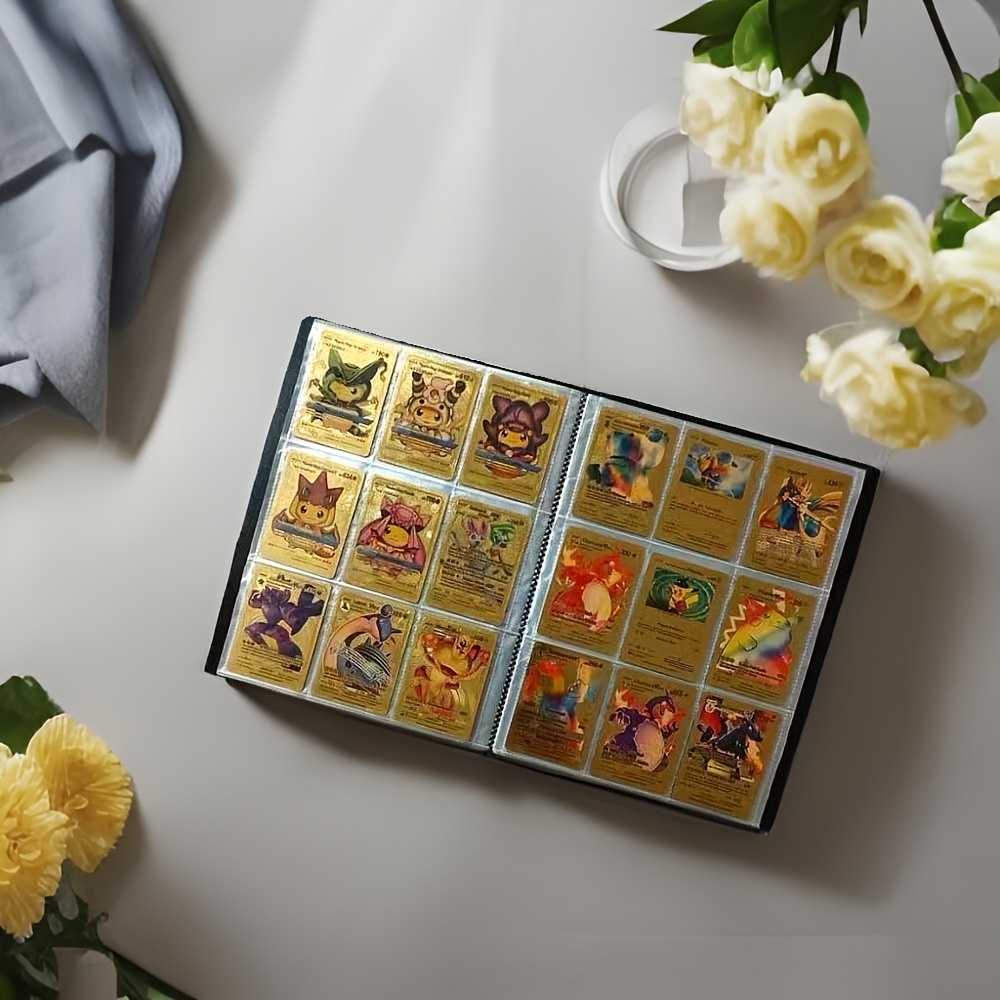 TEMU 1pc 216-pocket Trading Card Binder Collection - Durable 9-pocket Photo Album, Ideal For Tcg, Games, And Sports Cards, Anime Card , For Trading