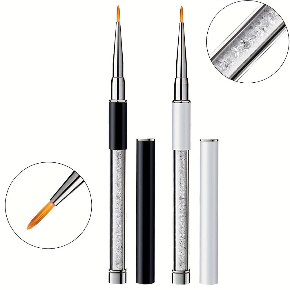 Flat-tip Pen-style Nail Art Design Brush With Angled Paint Pen, Brushed And Nail Tip Brush For Professional Manicurists And Beginners At Home