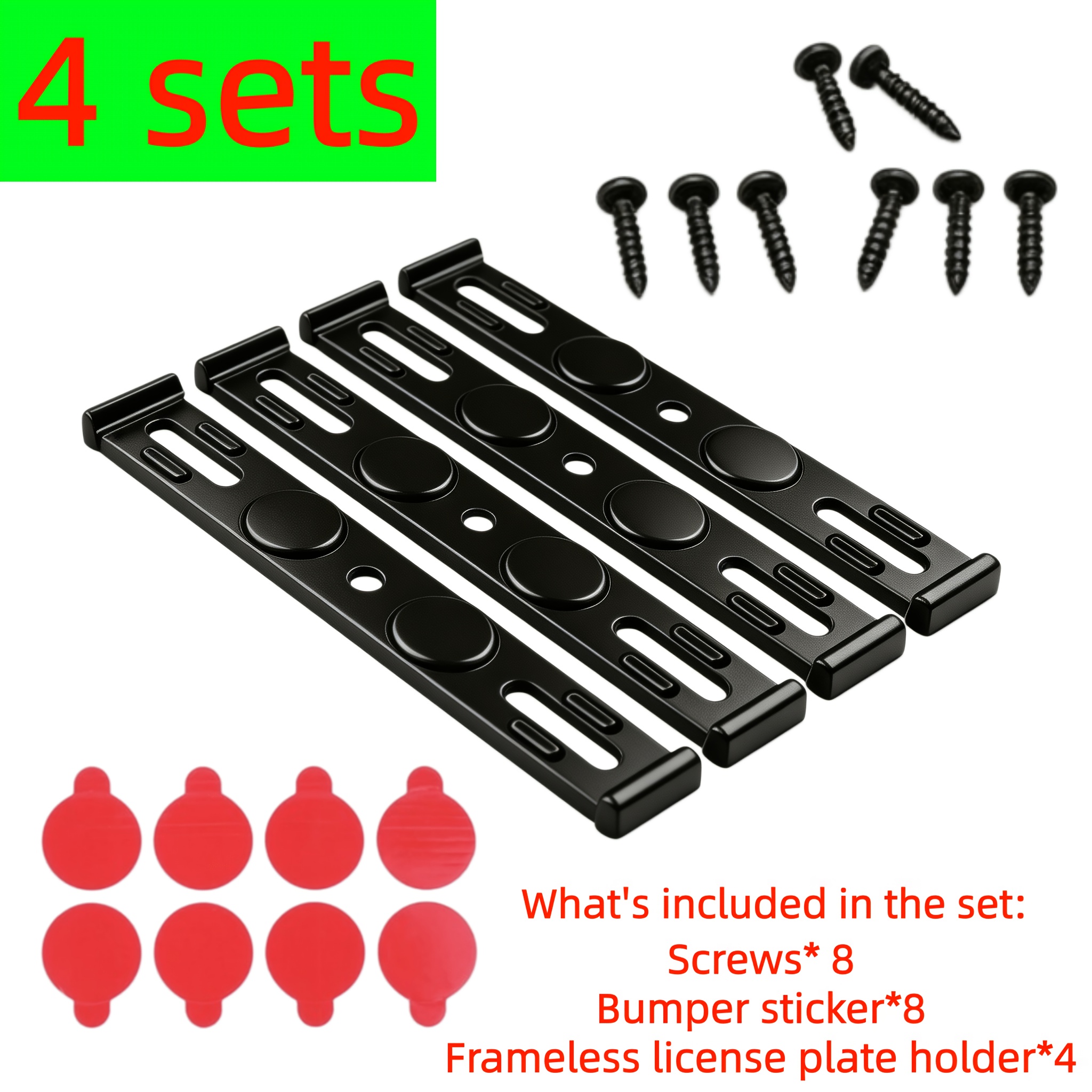 TEMU 4sets/20pcs Frameless License Plate Holders, Resistant Frameless License Plate Frames, Front And Rear European License Plates Compatible