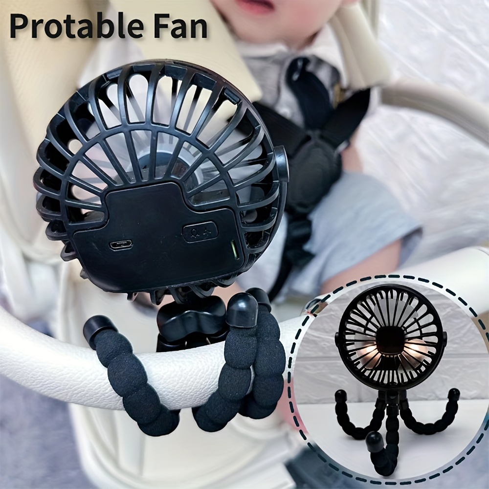 

Rechargeable Bladeless Stroller Fan, Portable, Silent, And Versatile With Usb Charging, Perfect For Outdoor Activities, Travel, And Home Use