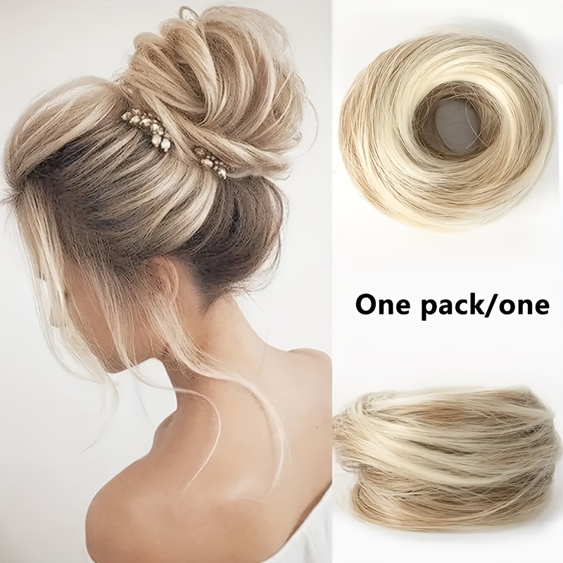 Image of Women' Bun Wig, Synthetic Straight Hair Bun, Suitable For All Women To Wear - Christmas - Black Friday