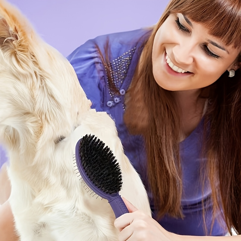 dual sided pet grooming brush abs material for dogs cat fur dog hair removal massaging comb for knots and shedding no battery required Product details 4