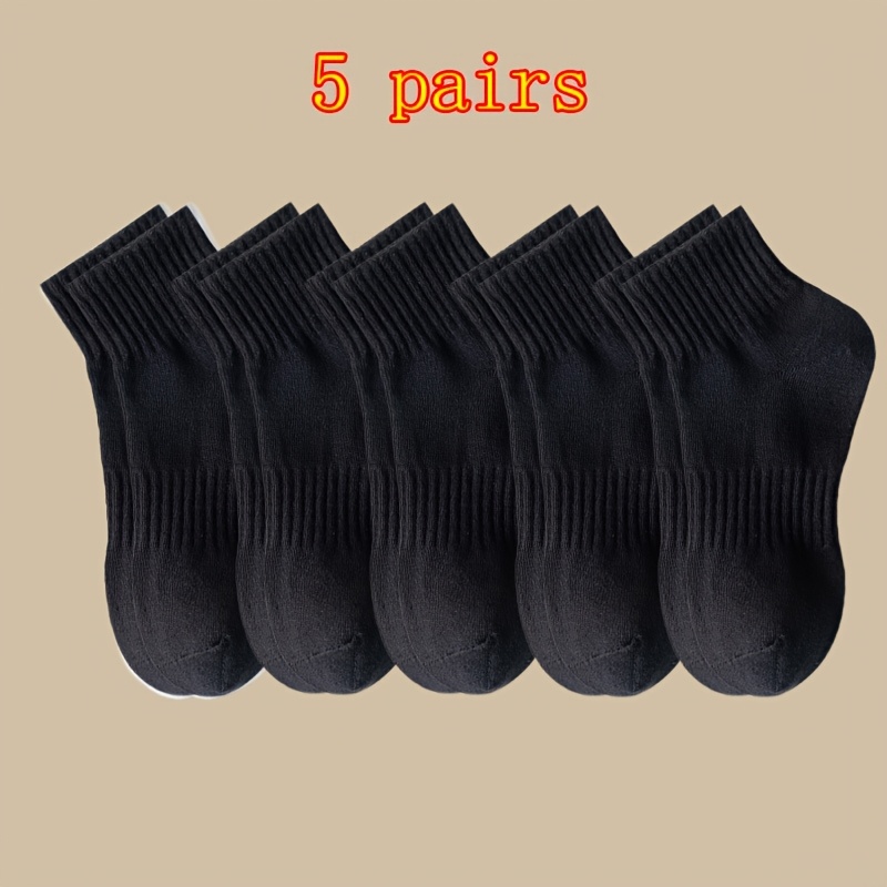 TEMU Calzini da donna a 5 a con polsino a costine, ad elasticit�, sportivi e casual