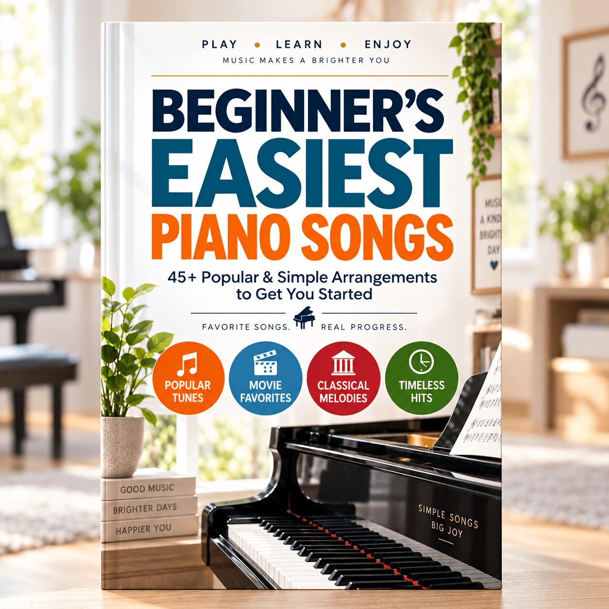 TEMU Collection Piano Facile pour Débutants, Partition de Piano, Classiques Pop TV Arrangements Faciles, Livre de Piano, Base Zéro Facile à Apprendre