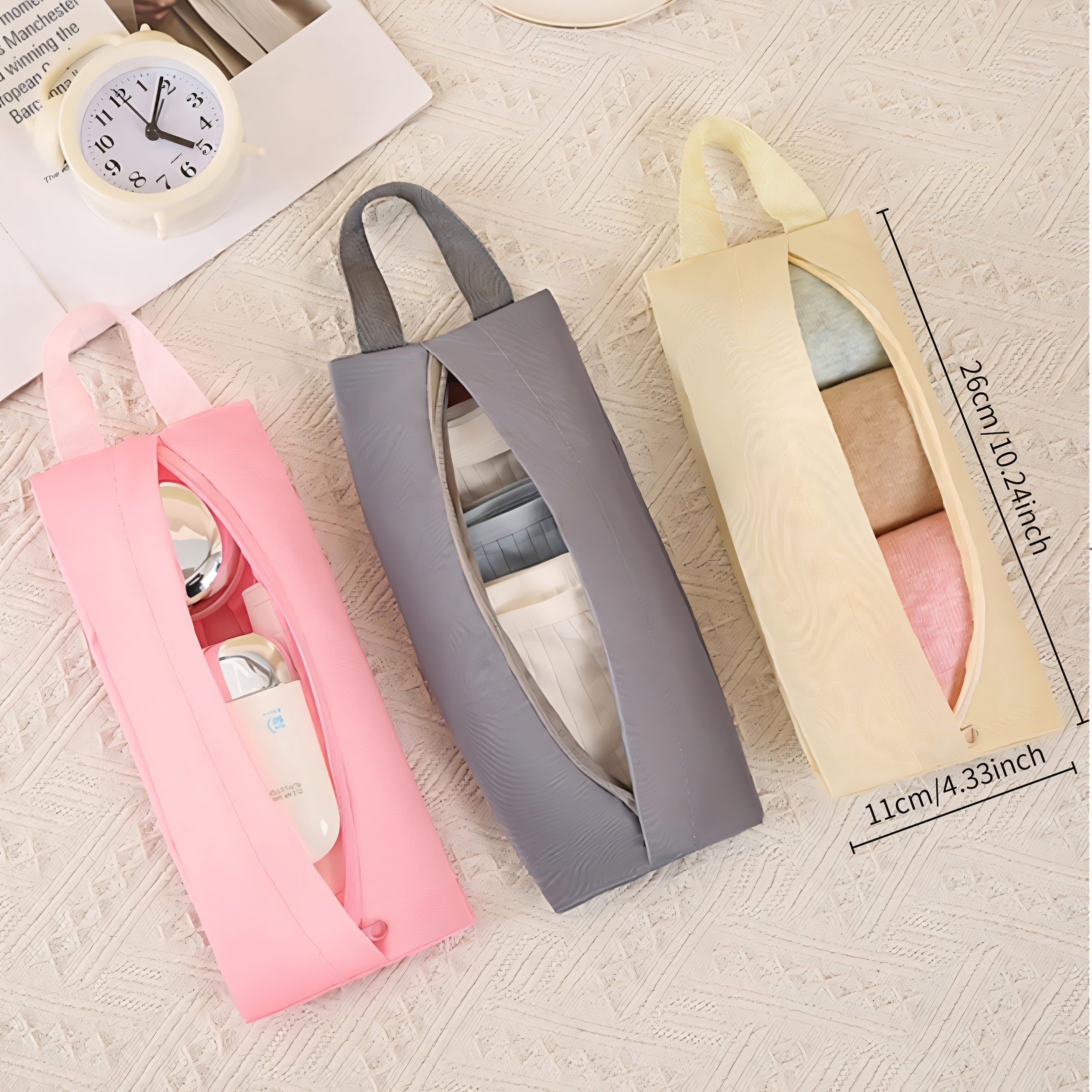 2/3pcs Lingerie Underwear Socks Storage Bags, Portable Travel Organizer, Random Color Garment Protector Bags, Utility Pouch, Foldable