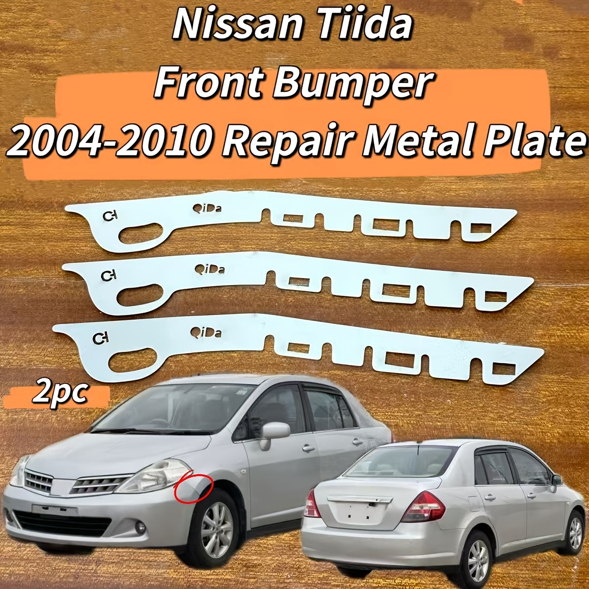 TEMU 2pcs Set Damaged Opening Damaged Buckle Repair Metal Bracket For 2004-2010 For Tiida Front Bumper Surround Buckle