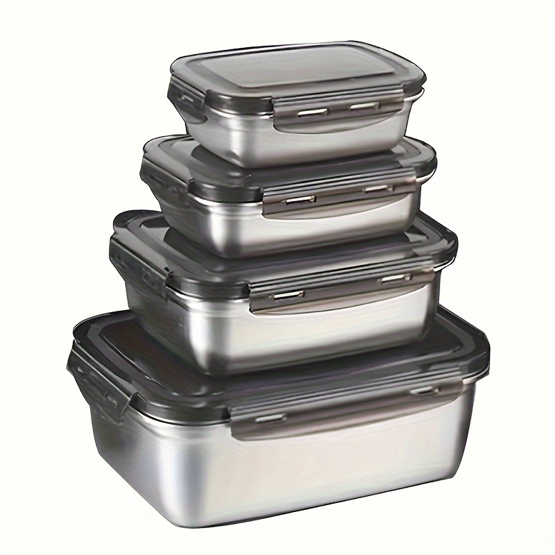 Stainless Steel Snack Box Small Metal Food Storage Box - Temu