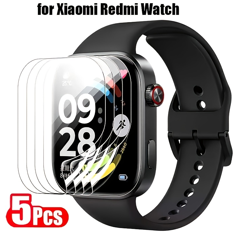 TEMU 5pcs Transparent Screen Protector Soft Tpu Hydrogel Film Anti-fingerprint, Anti-scratch, , Bubble-free Full-screen Coverage Watch Screen