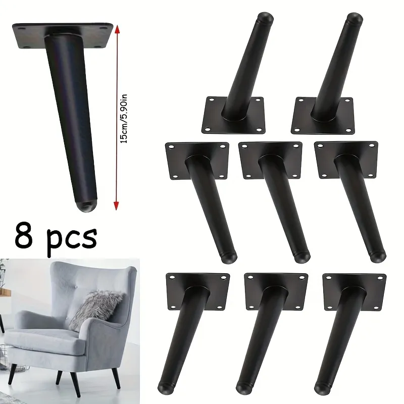 4/6/8/10pcs Furniture Legs * Conical Metal Legs Matte *-Century Style Furniture Feet for Sofa Cabinet Table Chair Cupboard DIY Projects