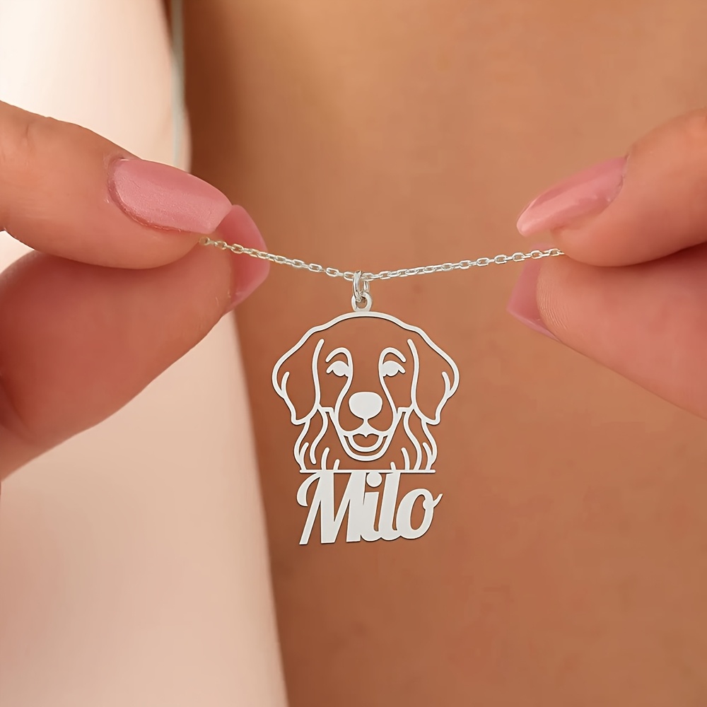 TEMU Collana personalizzata con del Golden Retriever, un regalo di gioielleria con ciondolo per cani personalizzato, per gli degli animali domestici