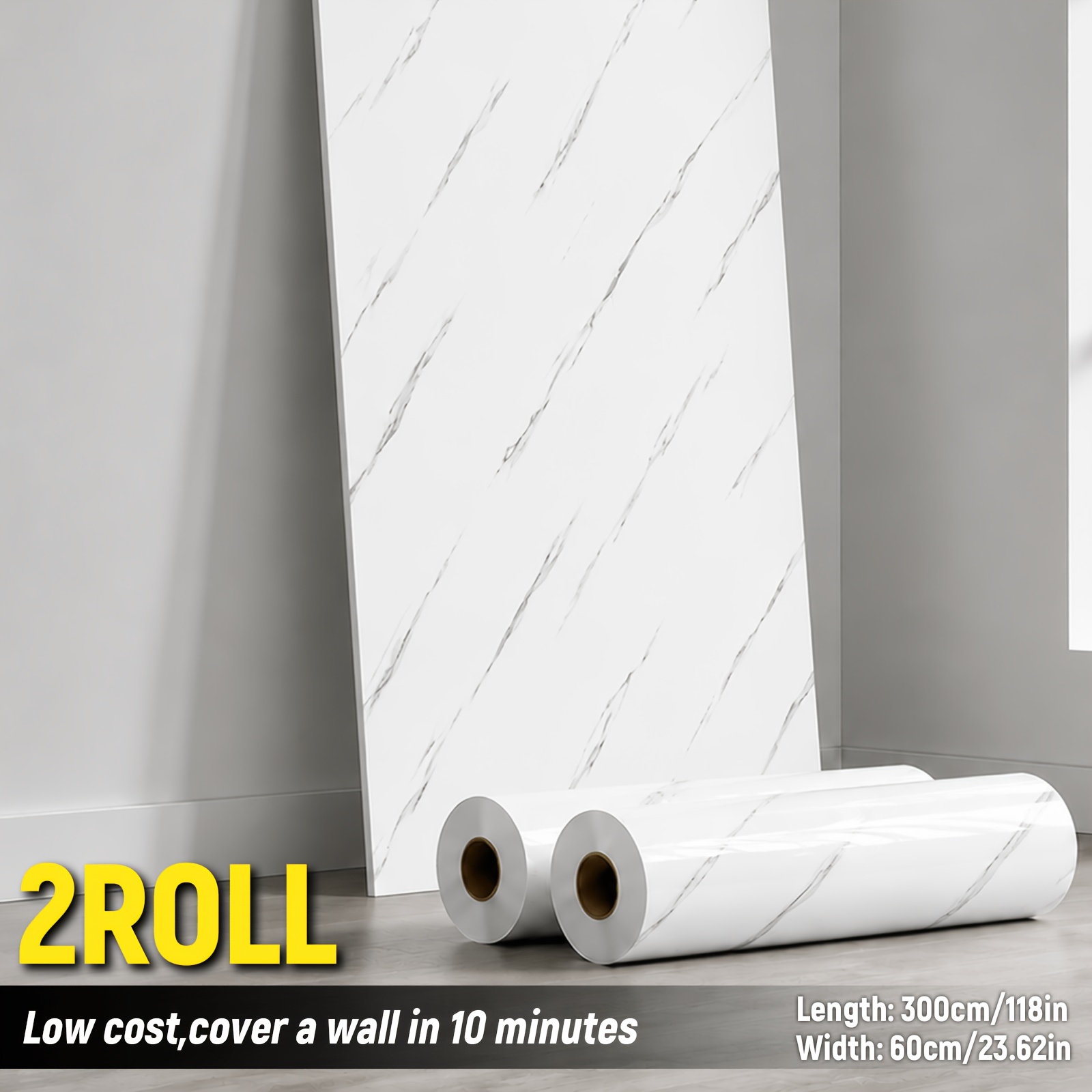 TEMU 1 ROULEAU/2 ROULEAUX Panneaux de Papier Peint Effet Marbre 3D, Carreaux Muraux Autoadhésifs en Mousse, Épaissie, Autocollants Muraux pour