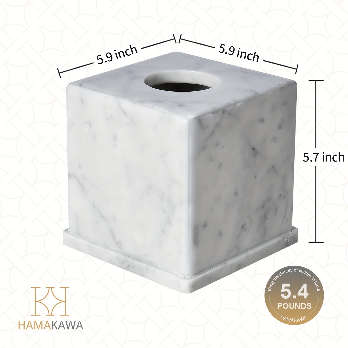 1pc     tissue box cover, vintage design facial napkin dispenser, sturdy base with rubber feet, for bathroom, bedroom, kitchen decor, 6 inch Product details 2