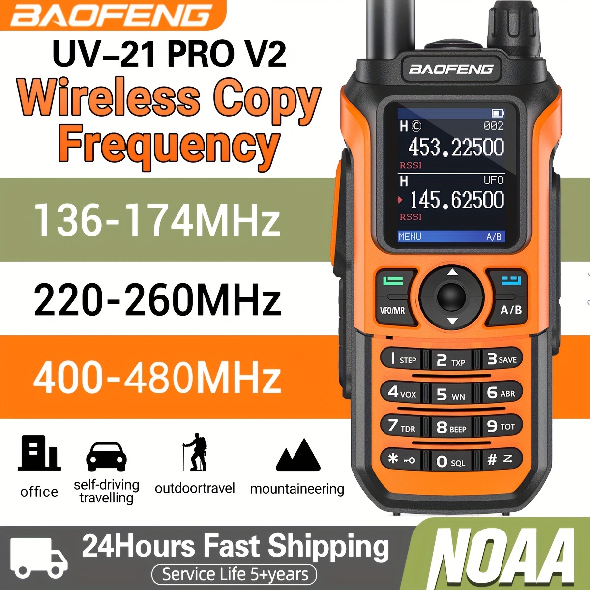 

Baofeng Ham Radio Handheld Long Way Radio For Adults Uv-21r Rechargeable Walkie Talkies With Earpiece Full Kit