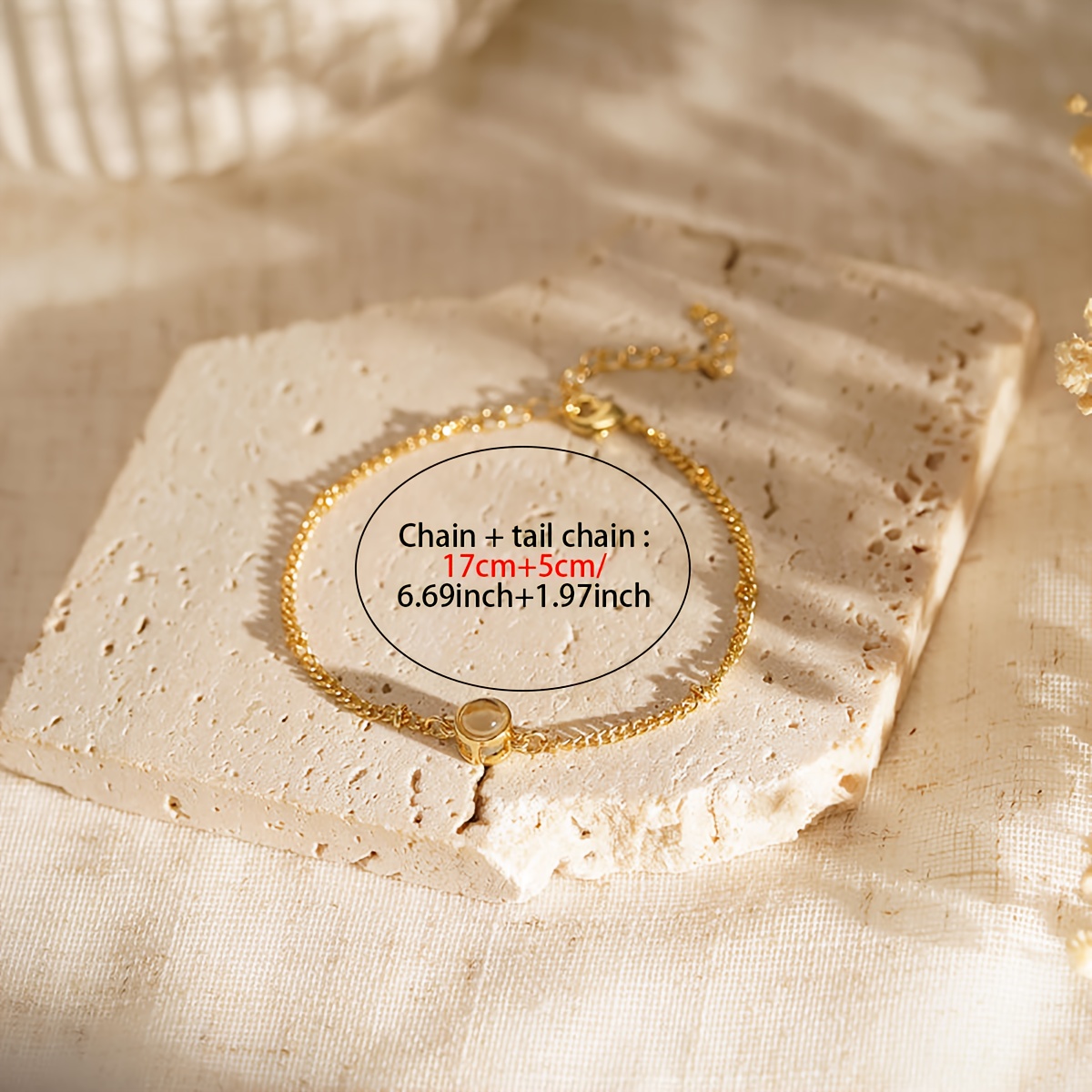 Personalized Projection Photo Bracelet, 18K Gold Plated