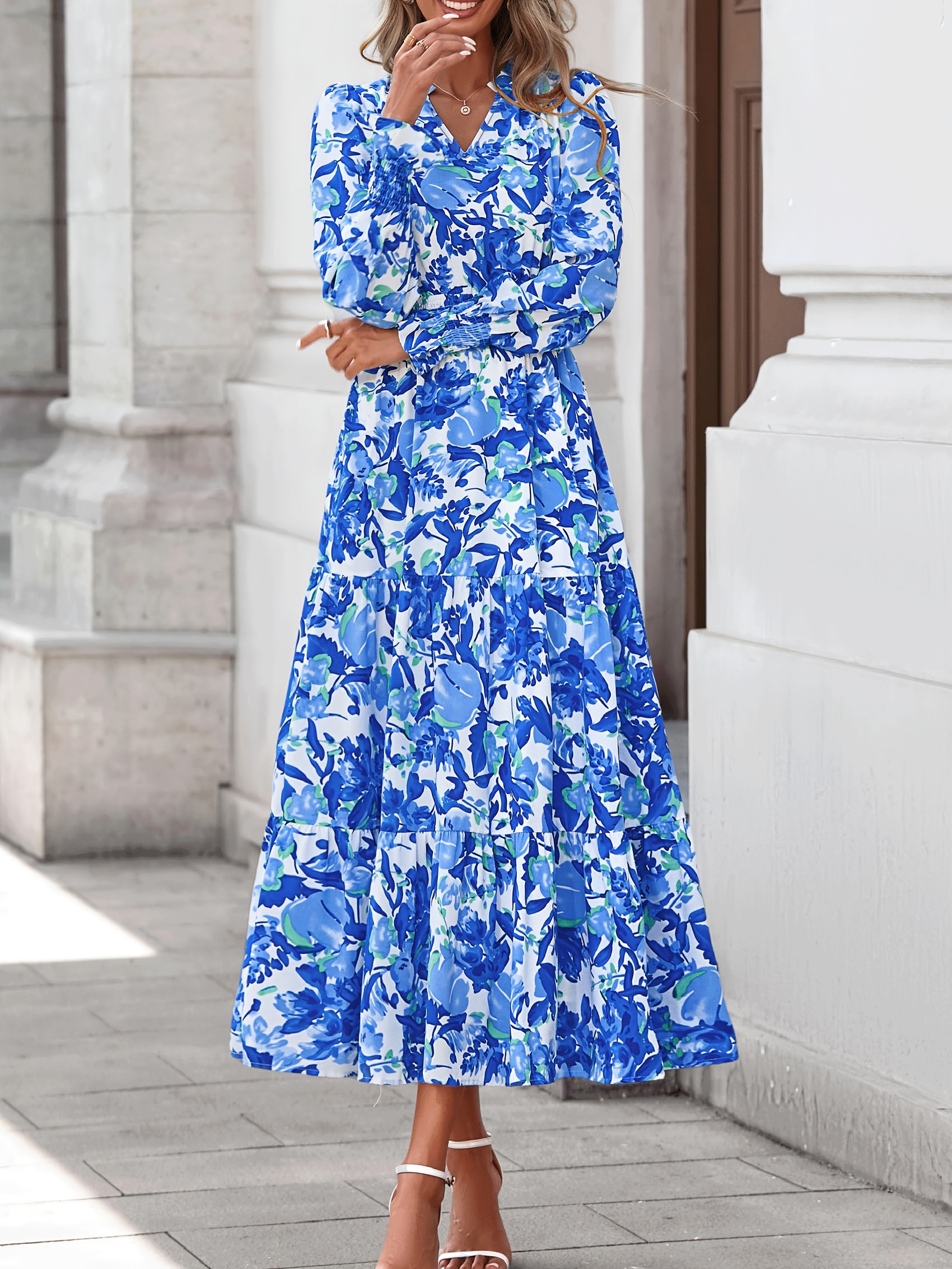plus size long sleeve maxi dress sold on Temu United States