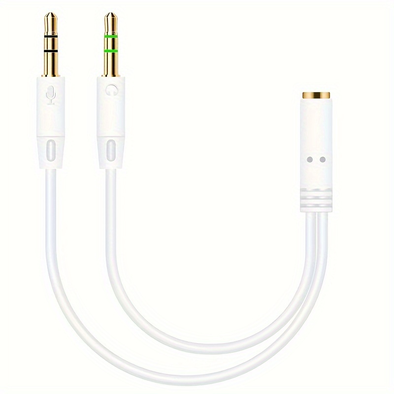 1pc divisor y 2-en-1 cable de audio estéreo aux 3.5mm, adaptador   a hembra para mp3, mp4, auriculares, computadoras - no requiere energía, sin batería detalles 10