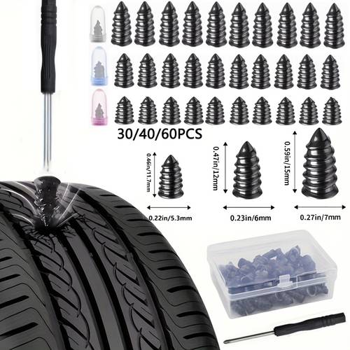 tire repair rubber nails mushroom nails durable and tire repair stoppers large medium and small models 30 40 60pcs